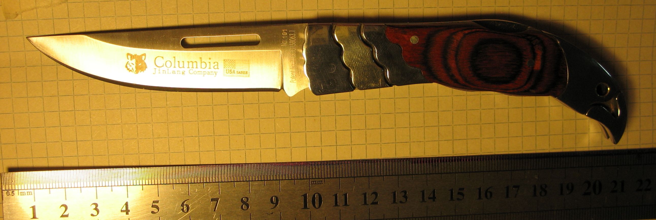 Раскладной нож Columbia, фирма "JinLand Company , Тамбов